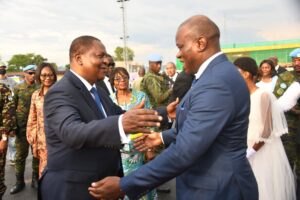 Brice Clotaire Oligui Nguema et Faustin Archange Touadéra à Bangui