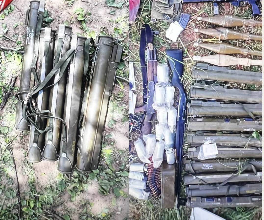 Des armes retrouvées lors de l'opération contre les rebelles du FPRC